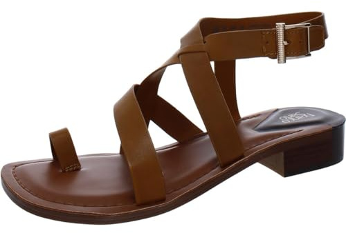 Franco Sarto Womens Ina Strappy Sandal Tan Leather 8.5 M
