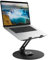 Swivel Laptop Stand for Desk, Adjustable Height Aluminum Computer Stand with 360 Rotating Base, Foldable Ergonomic Riser, Portable Laptop Holder Compatible with MacBook, All Laptops 10-17'',Black