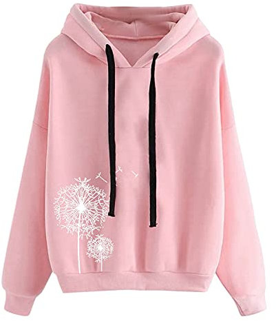 Sweat-shirt à manches coeur long lumineux femmes confortables impression sweats à capuche couleur femmes sweats à capuche et sweat-shirts Cardigans Plumeau Pour Femmes Transparents (Pink, XL)