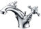 Hilton Chrome Traditional Mono Mixer Basin Tap with Crosshead Style Handles Includes Pop up Waste Bathroom Sink Tap
