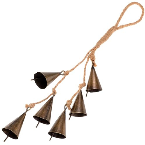 GANAZONO Hexenglocke Hexerei- Positive Wicca Glockenkranz Windspiele Zum Aufhängen Tür Hängende Glocken Wanddekoration Wicca- Hexisch Hanfseil Tür Hängt Jahrgang