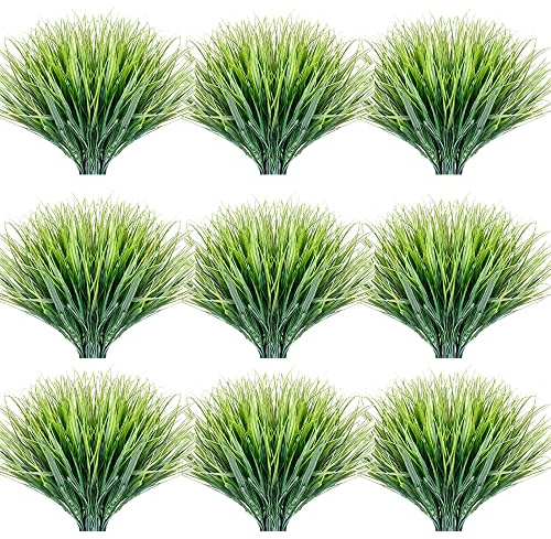 JEMONG Künstliche Gräser für den Außenbereich, UV-beständig, kein Verblassen, Kunstpflanzen, Garten, Veranda, Fenster, Box, Dekoration, 30 Bündel