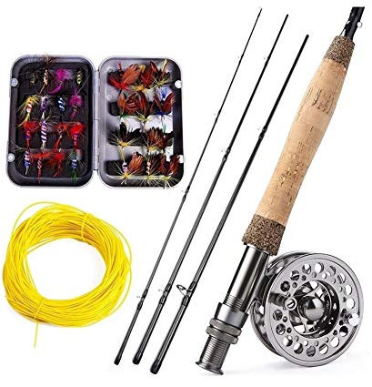 Allround Angelrute Fliegenfischen Rod Set 2.7M Fliegenrute und 2 Farbe Fly Fishing Reel Combo and Set Angelausrüstung Einsteiger