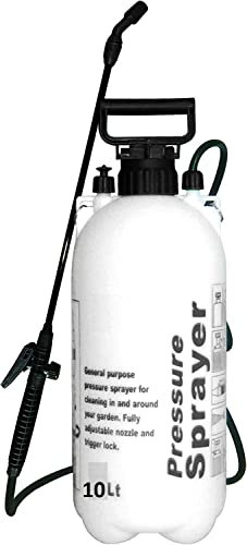 Optimal Products 5L, 8L Garden Pressure Weed Spray Bottle Hand Pump Water Plant Sprayer Portable UK (10 Litre)