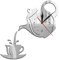 DION Teapot And Cup Wall Clocks, DIY Acrylic Wall Clock Kitchen, Teapot Silent Wall Clocks For Living Room, Creative Home Decoration For Bedroom, TV Background Wall(Silver)