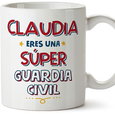 MUGFFINS Tazas Personalizadas para GUARDIA CIVIL mujer - En Español - Eres Súper - 11 oz / 330 ml - Regalo Personalizable original y divertido