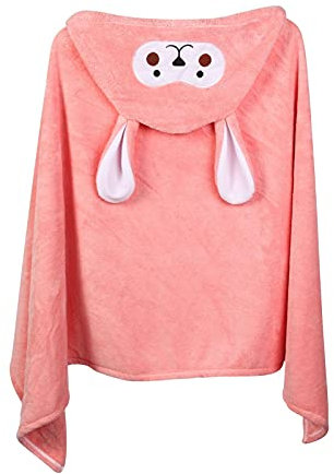 Mädchen Fleece Robe Handtuch Kinder Umhang Baby Bad Mit Kapuze Bademantel Niedlich Korallen Saugfähig Fleece Babypflege Mädchen Weiche Plüsch Kapuze Flanell Pyjama Nachtwäsche, rose, One Size