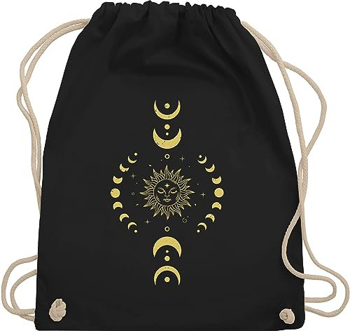Turnbeutel Rucksack - Taschen - Yoga Namaste Mandala Chakra - Unisize - Schwarz - tasche yoga-tasche joga stofftasche baumwolle meditation geschenke fans für alles motiven mit motiv