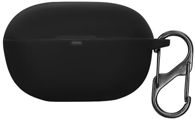 kwmobile Schutzhülle für Anker Soundcore Life A3i Hülle - TPU Silikon Case für Kopfhörer Ladecase - stoßfestes Cover mit Karabiner - Schwarz