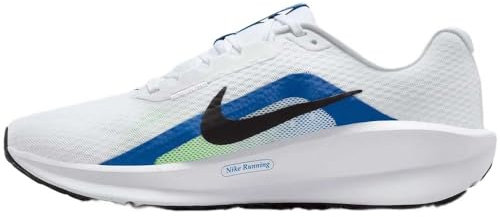 Nike Downshifter 13 Herren Straßenlaufschuhe Laufschuhe, White/Black-Star Blue-Green Strike, 46 EU