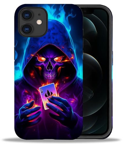 yicomon Compatible with iPhone 11 Case, Skeleton Magician Skull Pattern Print Matte Phone Case Durable Fashion Funny Liquid Silicone Case Soft Anti-Scratch Shockproof Protective Cover