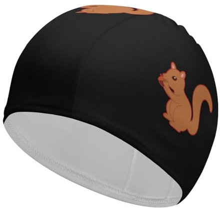 Divertente cuffia da nuoto scoiattolo resistente unisex antiscivolo per piscina per capelli lunghi e corti