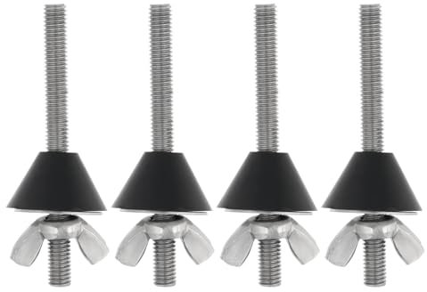 ECSiNG 4 Sets Toilet Seat Loose Hinge Bottom Fix Repair Kit M6x70mm Stainless Steel Rubber Toilet Hinge Fixing Non Slip Fittings