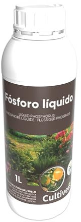 CULTIVERS Fósforo Ecológico Líquido 1L. Abono y Fertilizante para Plantas y Cultivos, proviene de la Roca Fosfórica. Mejora Raíces, Floración, Fructificación y Resistencia a Enfermedades y Estrés