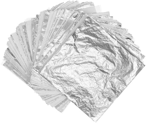 Operitacx 100st Handwerk BlattsilberGoldimitation Goldfolienpapier Nachahmung Von Silber Vergoldung Handwerk DIY Kunsthandwerk Nachahmungsblatt Für Kunstprojekt Vergoldung Von Kunstpapier