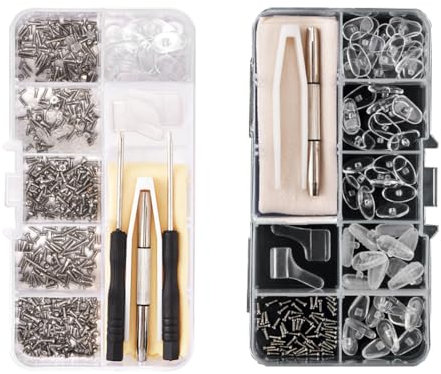 2 boxes eyeglass repair kit with screws and nose pads watches and sunglasses glass glasses screws repair kit tightening kit