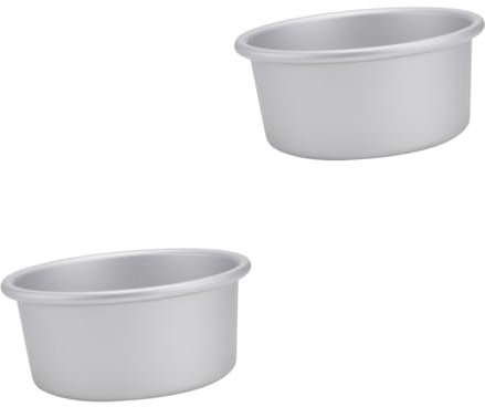 Alipis 2pcs Round Removable Bottom Anodized Aluminum Cake Pan Baking Tin for Cakes Wedding