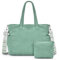 oscaurt Tote Bag Cord Tasche Shopper Tasche Damen Umhängetasche Handtasche Damen Geschenke für Frauen Schultertasche mit Kosmetiktasche Crossbody Bag Groß für Arbeit Studium Einkaufen Tägliche Reisen