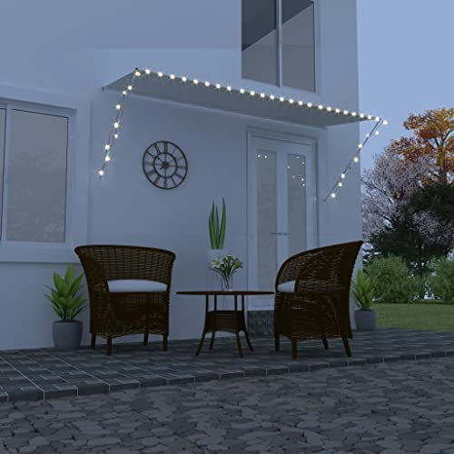 Rasen & Garten, Outdoor Wohnen, Fenster & Tür Markisen, einziehbare Markise mit LED, 300x150 cm, Creme