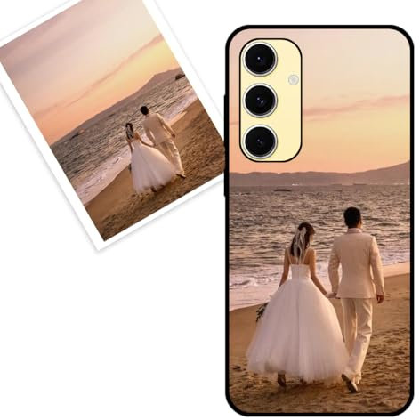 KARTXITAI personalisierte Handyhülle Kompatibel mit Samsung Galaxy S24 FE,Stoßfeste Schutzhülle mit Weiche Bumper hülle selber gestalten-case personalisiert mit Foto,Bildern,oder Text -SCHWARZ
