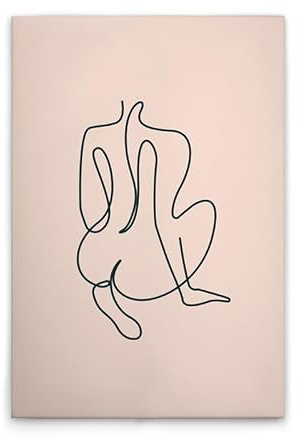 A.S. Création Leinwandbild Silhouetten Oneliner - Wandbild in Creme, Schwarz - 80 x 120 cm - DD132819