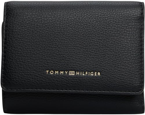 Tommy Hilfiger Th Flag Trifold Aw0aw17740, Portefeuille à Trois Volets Femme, Black (Black), Taille Unique