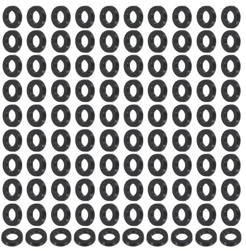 PATIKIL Rondelle Piana in Nylon M2.5, 120 Pz 2.5mm ID 5mm OD 1mm Spessore Guarnizioni Piane in Plastica di Ricambio per Raccordi per Rubinetto, Bulloni di Fissaggio per Tubi, Nero