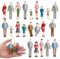 XURJUMI 20 Stück Kleine Figuren Menschen Set, 1:50 Miniaturfiguren Menschen Farbe Modelleisenbahn Figuren Miniatur Figuren für Modelleisenbahnen Spielfiguren Menschen im Maßstab