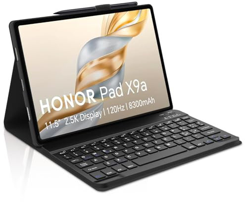 Occtingkind, Tastatur für Honor Pad X9a, Honor Pad X9a Cover mit Tastatur, Hülle mit magnetischem abnehmbarem Bluetooth Keyboard für Honor Pad X9a 2025 11,5 Zoll, italienisches Layout, UCB C, Schwarz