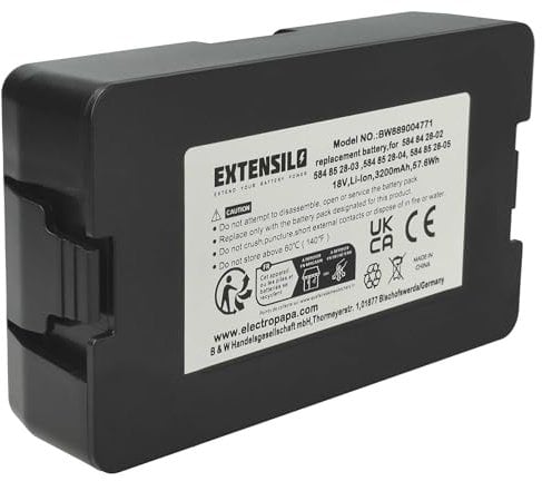 EXTENSILO Akku Ersatz für Husqvarna 5848228-01, 5848428-02, 00059-32.472.01 (593247201) für Rasenroboter (3,2Ah, 18V, Li-Ion)