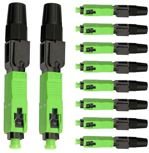 Vmiorzq Connecteurs Rapides pour Fibre Optique | 10 Pièces SC APC Connecteur Fibre Rapide | Adaptateur Câble Pour Utilisateurs Particuliers Et Professionnels