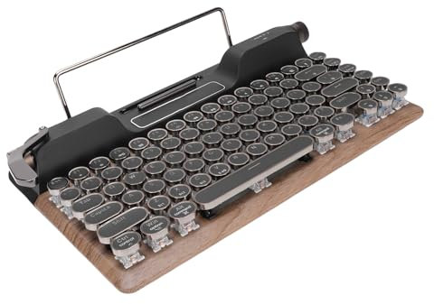 Cuifati Tastiera Meccanica retrò Tastiera Meccanica 5.0 Tastiera per Computer con Pentola a Mano Ergonomica, Retroilluminazione Colorata, Connessione Wireless per Tablet e Telefono