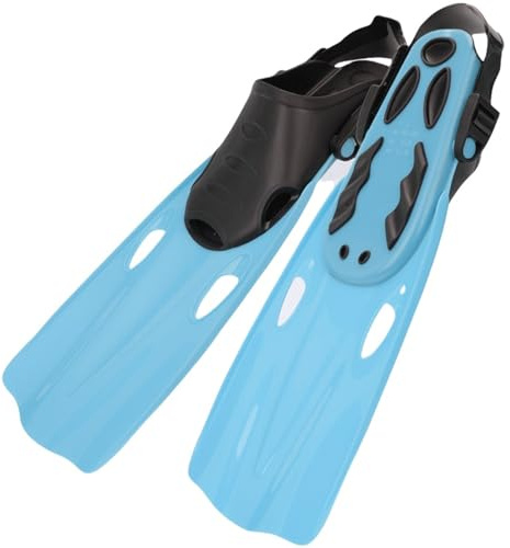 Tragbare Schwimmflossen, Verstellbare Leichte Trainingsflossen Aus Silikon Für Stärkeren Beinschlag & Mehr Vortrieb | Größen 29-44 EU | Für Erwachsene & Kinder (Blue,L(37-40 EU))