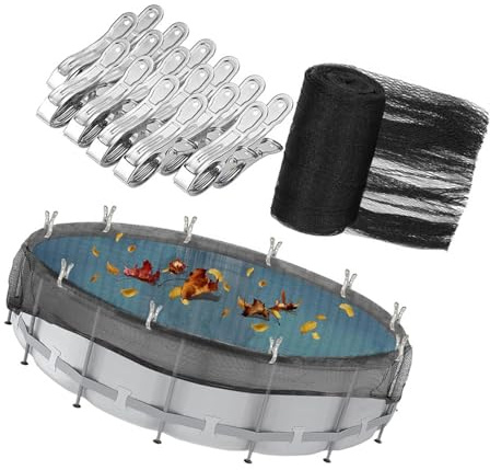 Bâche de protection ronde pour piscines hors sol en maille résistante au vent