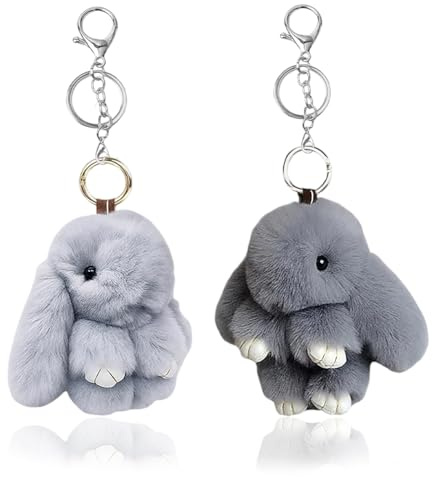 Porte-Clés En Peluche En Forme De Lapin 2 Pièces,Pendentif Lapin Doux, Décoration Lapin Mignon Pour Sacs à Main, Sacs à Dos Et Clés, Easter Cadeau Pour Les Filles