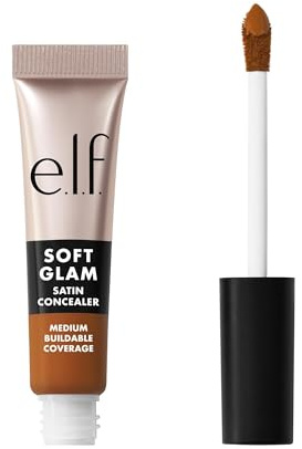 e.l.f. Soft Glam Satin Concealer, mittlere Deckkraft für Unreinheiten und Augenpartie, setzt sich nicht ab, langanhaltend, vegan und tierversuchsfrei, 51 Deep Cool