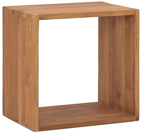Bucmath Nachttisch 40x30x40 cm Teak Massivholz, eleganter Beistelltisch für Schlafzimmer, Wohnzimmer, robuster Nachtschrank, langlebiges Teakholz, vielseitig einsetzbar