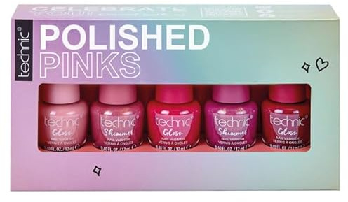 TECHNIC Nail Polish 12ml Polished Pinks Nail Varnish Set - 5pack