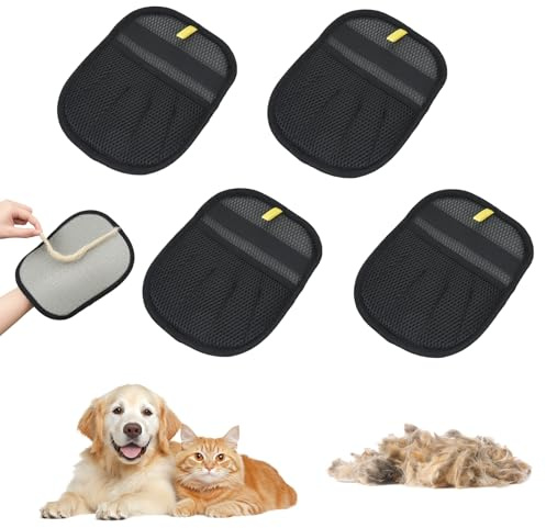 OTraki 4 Piezas Quita Pelos Mascota Guante Quitapelos, Guante Quita Pelo Gato Electrostáticos Guante Quitapelos Mascotas, Engrosado Resistente Al Desgaste, Reutilizables Para Mascotas