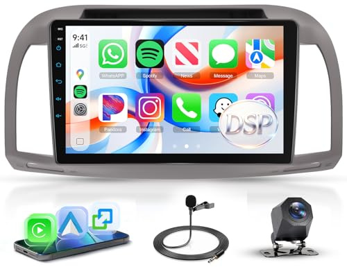 Rimoody Autoradio für Nissan Micra K12 2002-2010 - 9 Zoll Touchscreen mit Wireless CarPlay, Android Auto, Mirror Link, 4×45W, DSP, FM/RDS, Bluetooth, Lenkradsteuerung Rückfahrkamera