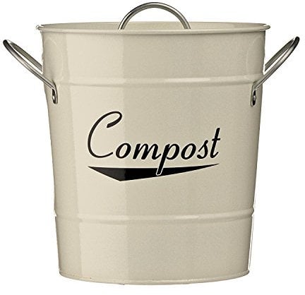 Premier Housewares 510015 Compost Bin - Cream , H21 x W19 x D19cm