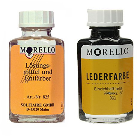 Morello Lederfarbe schwarz mit Morello Reiniger SET (56, Schwarz)