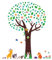 Decowall DM-1312N Großer Baum mit Tierfreunden Wandsticker Wandaufkleber Wandtattoo Kinderzimmer