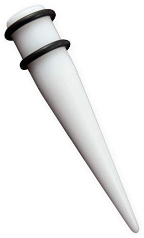 Fly Style Piercing Ohr Expander aus Acryl - Dehnstab Dehnstift Dehnungsstab Dehnungsstift Dehnsichel, Grösse:6 mm, Farbwahl:Weiss