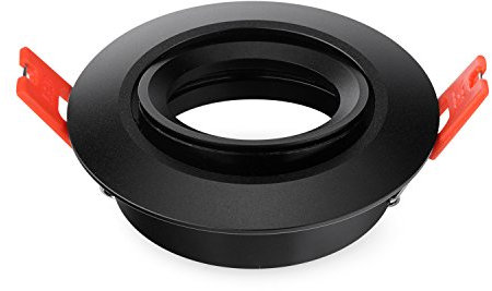 JOYINLED 2pcs Einbaustrahler LED Deckenleuchte Rahmen Bestandteil Halter verstellbar Einbaurahmen Lochdurchmesser 70mm Decken Spot inkl. MR16 Fassung für LED/Halogen (Schwarz)