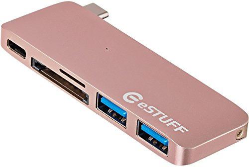 eSTUFF es84121-rose USB 3.1 (3.1 Gen 2) Type-с 5000 Mbit/s pink Knoten – Hub (USB 3.0 (3.1 Gen 1) Type, USB 3.1 (3.1 Gen 2) Type-C, microSD (Transflash), SD, Pink)
