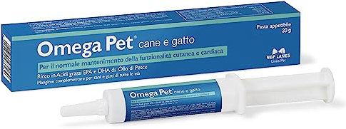 NBF Lanes | Omega Pet Cane e Gatto, Pasta Appetibile 30 g, per il Normale Mantenimento della Funzionalità Cutanea e Cardiaca