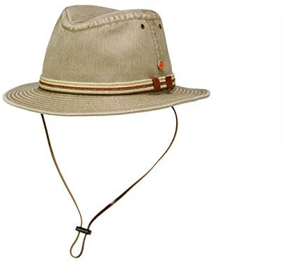Mayser Menowin Traveller Outdoorhut UV-Schutz mit Kinnriemen aus Baumwolle - Khaki (4011-9915) - 61,5 cm (61)