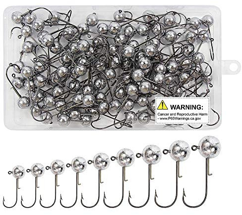 Croch Jig Head, runder Jigkopf, weicher Köderhaken für Salzwasser und Süßwasser – 2/25 oz, 80 Stück