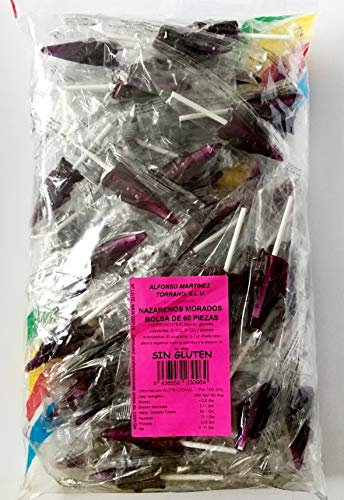 Nazarenos Caramelos Morados con Palo 60 ud